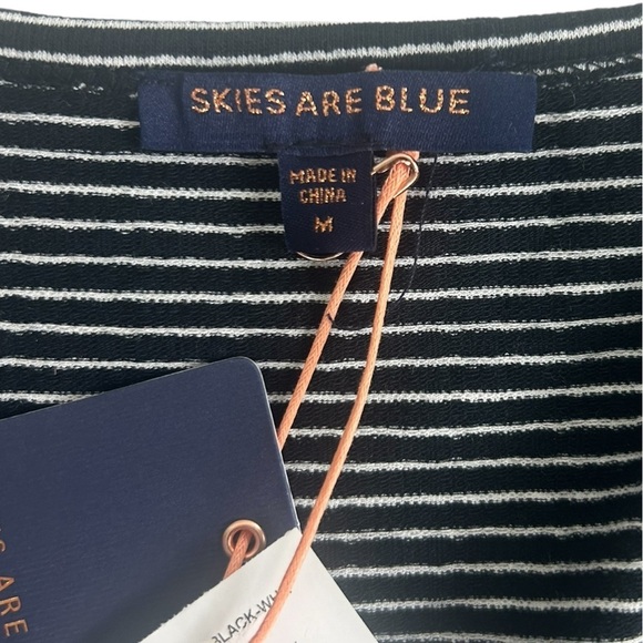 Skies are Blue Womens SZ M Front Twist Stripe Jersey Sleeveless Dress NEW - Picture 4 of 11